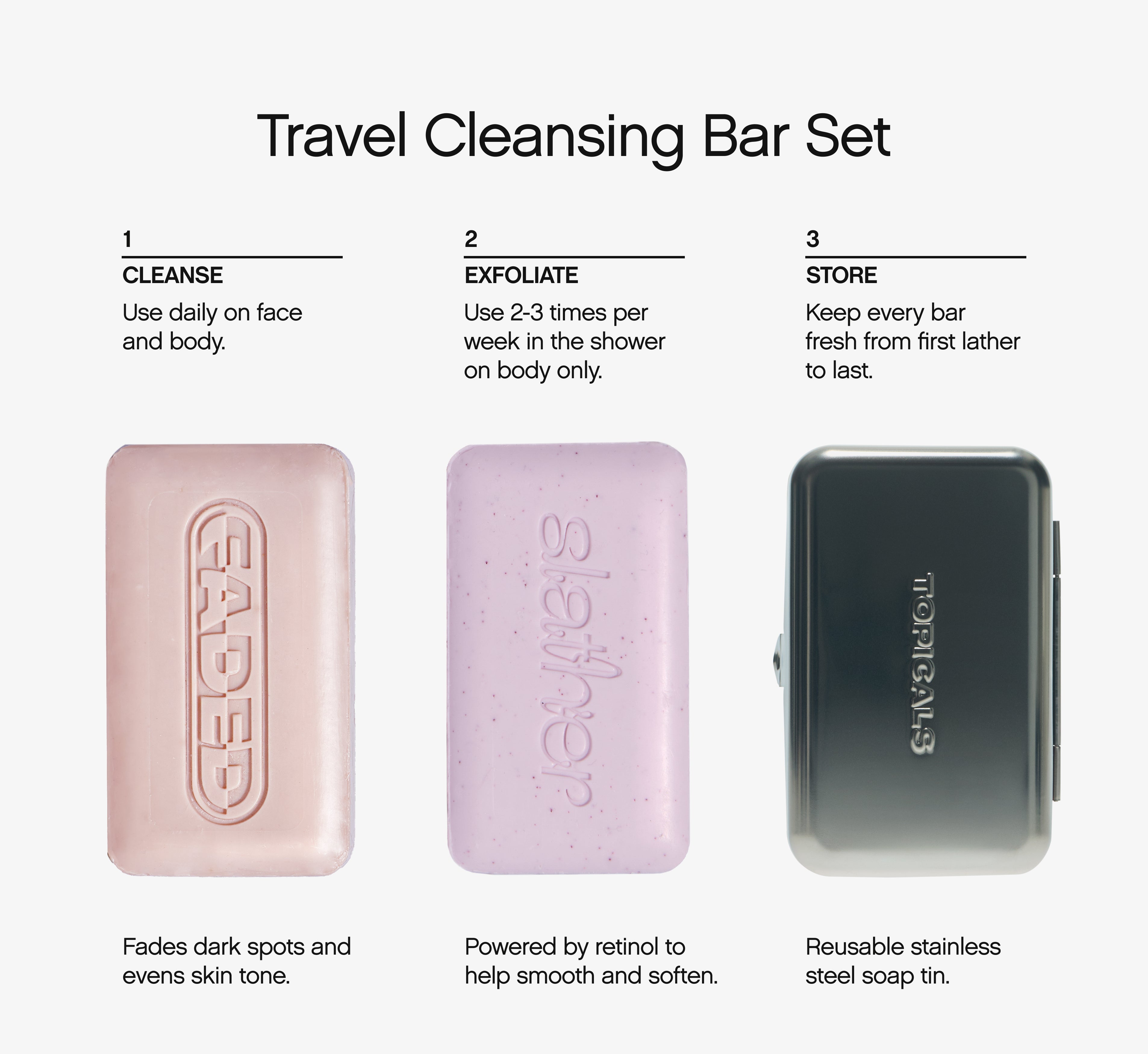 Travel Cleansing Bar Set